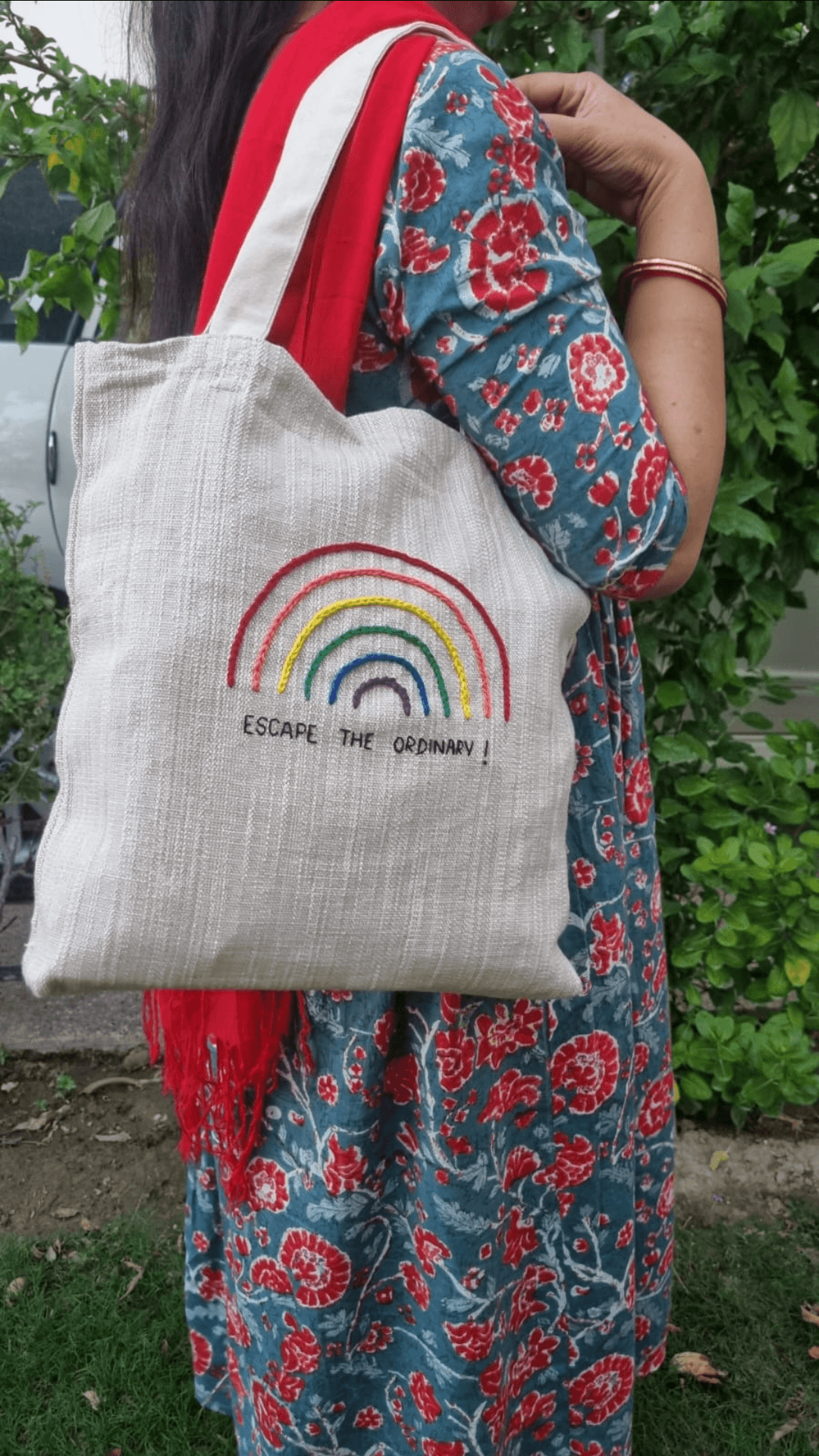 Hand Embroidered Tote Bag thumbnail 3