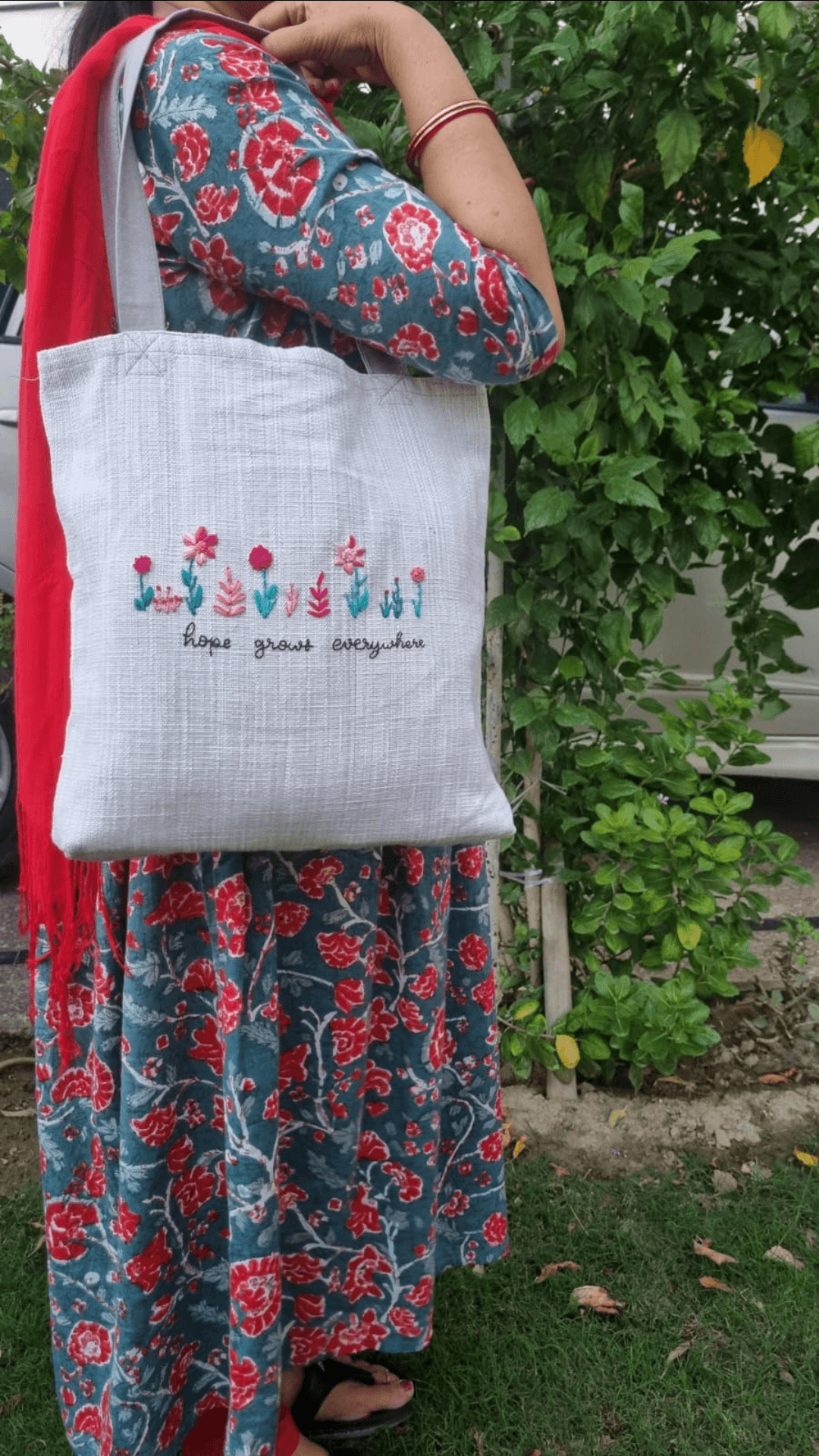 Hand Embroidered Tote Bag thumbnail 5